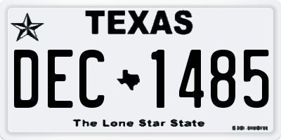 TX license plate DEC1485