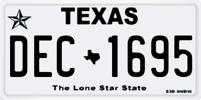 TX license plate DEC1695