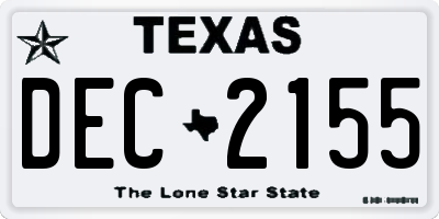 TX license plate DEC2155