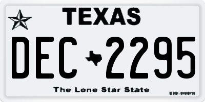 TX license plate DEC2295