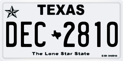 TX license plate DEC2810