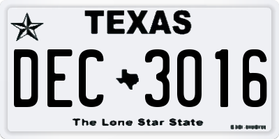 TX license plate DEC3016