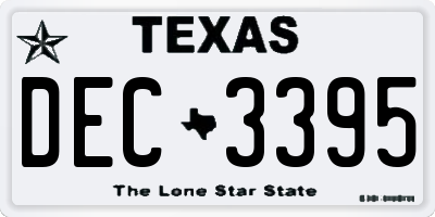 TX license plate DEC3395