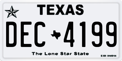 TX license plate DEC4199