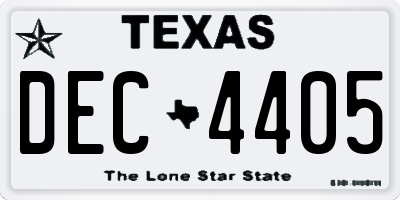 TX license plate DEC4405