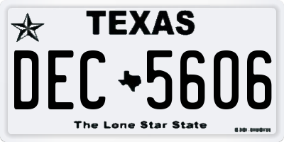 TX license plate DEC5606
