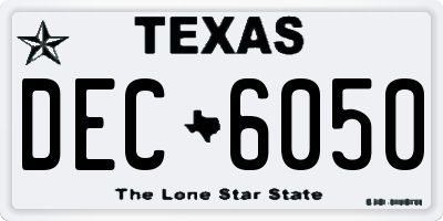 TX license plate DEC6050