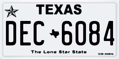 TX license plate DEC6084