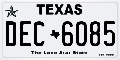 TX license plate DEC6085