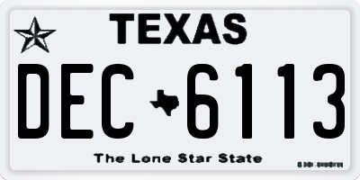 TX license plate DEC6113