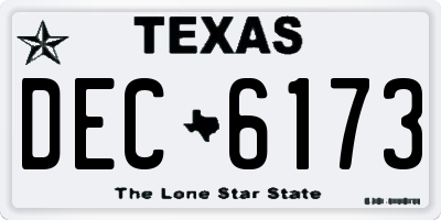 TX license plate DEC6173