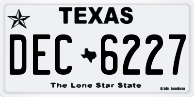 TX license plate DEC6227