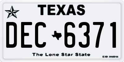 TX license plate DEC6371