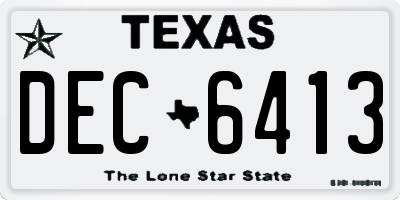 TX license plate DEC6413