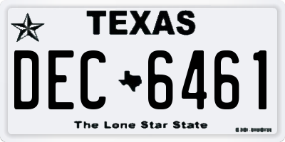 TX license plate DEC6461