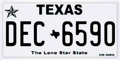 TX license plate DEC6590