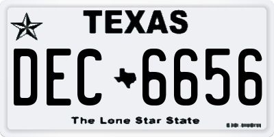 TX license plate DEC6656