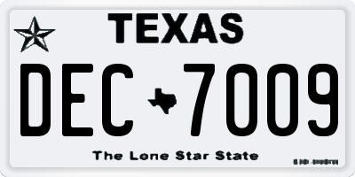 TX license plate DEC7009