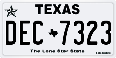 TX license plate DEC7323