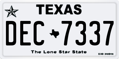 TX license plate DEC7337