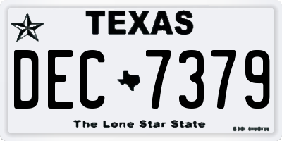 TX license plate DEC7379