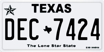 TX license plate DEC7424