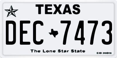 TX license plate DEC7473