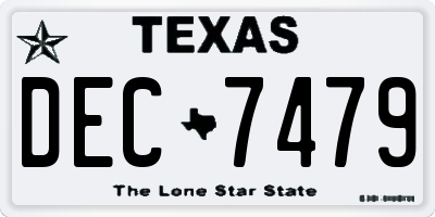 TX license plate DEC7479