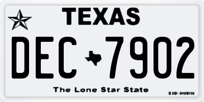 TX license plate DEC7902