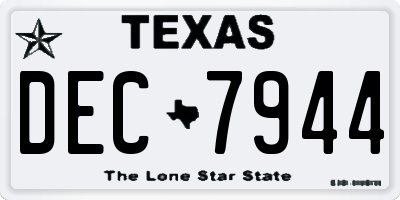 TX license plate DEC7944