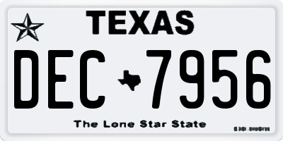TX license plate DEC7956