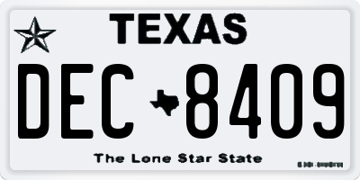 TX license plate DEC8409