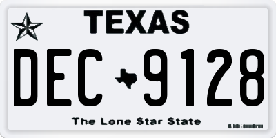 TX license plate DEC9128