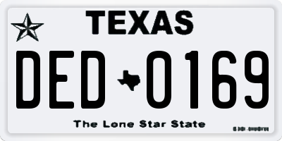 TX license plate DED0169