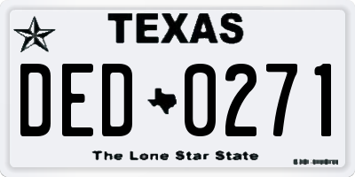TX license plate DED0271