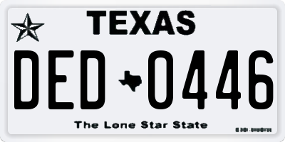 TX license plate DED0446