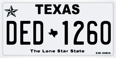 TX license plate DED1260