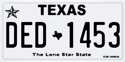 TX license plate DED1453