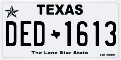 TX license plate DED1613