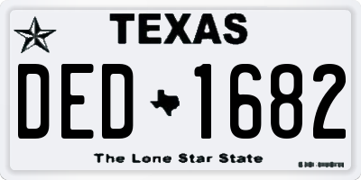 TX license plate DED1682