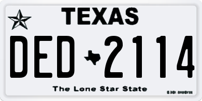 TX license plate DED2114