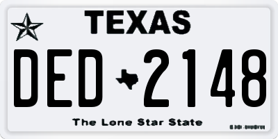 TX license plate DED2148