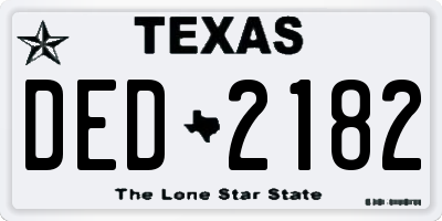 TX license plate DED2182