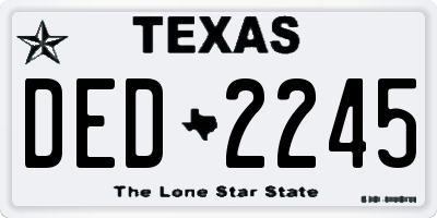 TX license plate DED2245