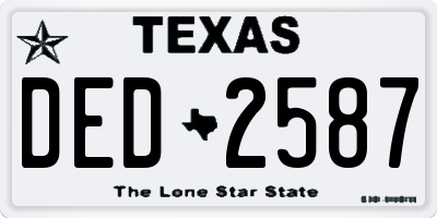 TX license plate DED2587