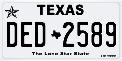 TX license plate DED2589