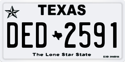TX license plate DED2591