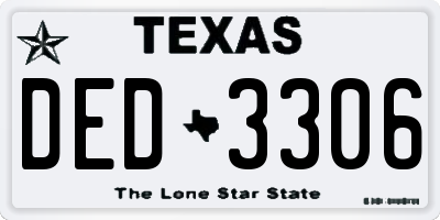 TX license plate DED3306