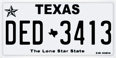 TX license plate DED3413