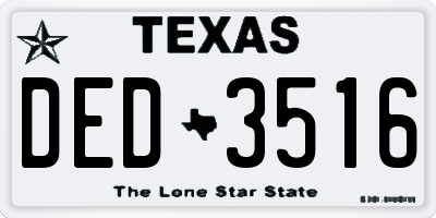TX license plate DED3516
